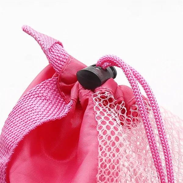 Large mesh beach tote durable sand away drawstring bag