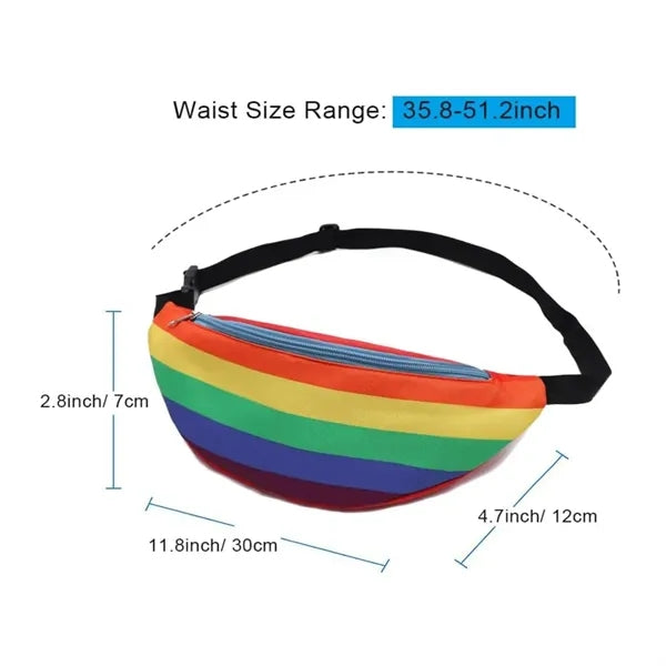 Custom Rainbow Stripe Fanny Pack Waist Bag