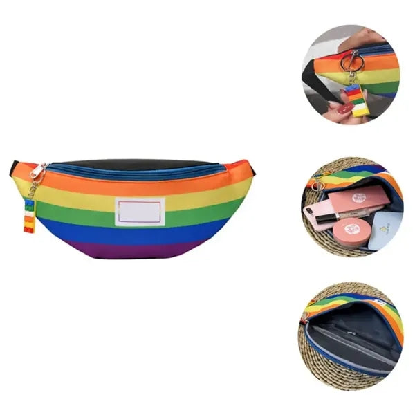 Custom Rainbow Stripe Fanny Pack Waist Bag