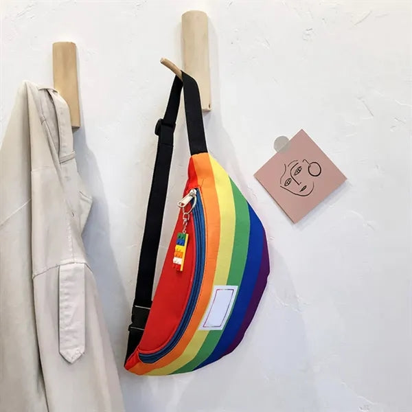 Custom Rainbow Stripe Fanny Pack Waist Bag