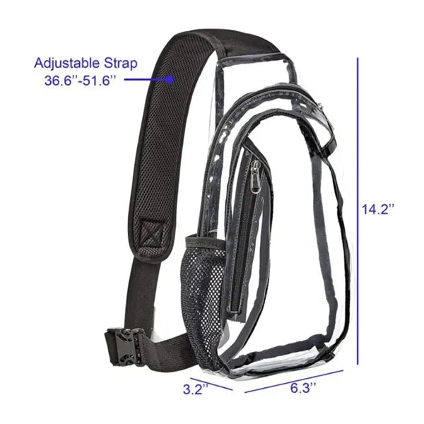 Stadium Approved Transparent Clear Sling Crossbody Bag