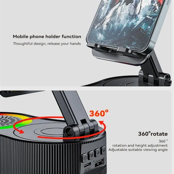 5 in 1 Inductive Wireless Bluetooth Phone Stand Speaker
