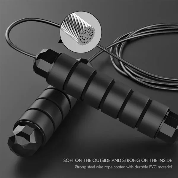 Adjustable Steel Skipping Rope with Foam Handles