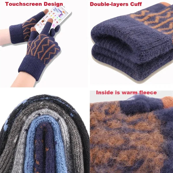 Winter Touchscreen Knit Gloves for Smartphones & Devices
