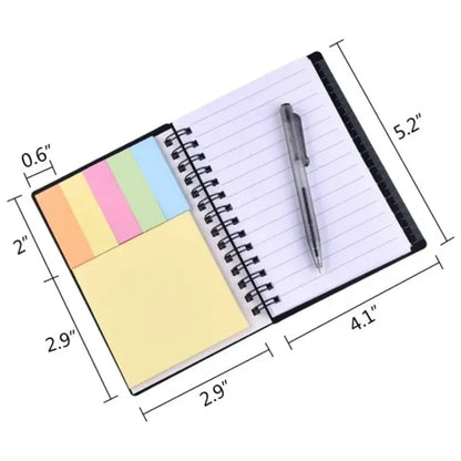 Pocket Spiral Ruler Notebook With Sticky Notes & Pen