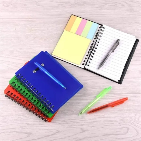 Pocket Spiral Ruler Notebook With Sticky Notes & Pen