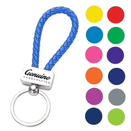 Braided PU Leather Keychain