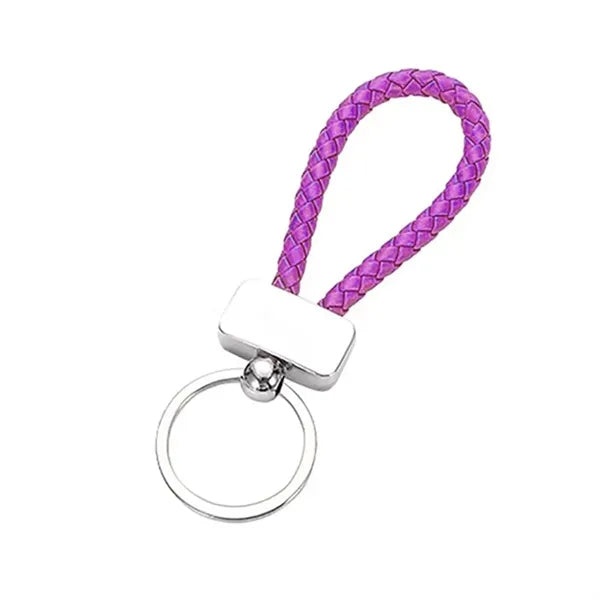 Braided PU Leather Keychain