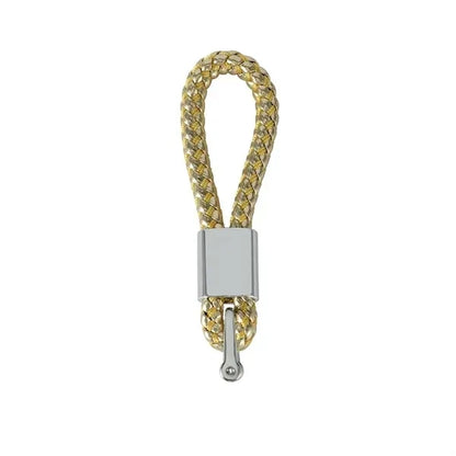 Leather Rope Weaving Keychain For Car