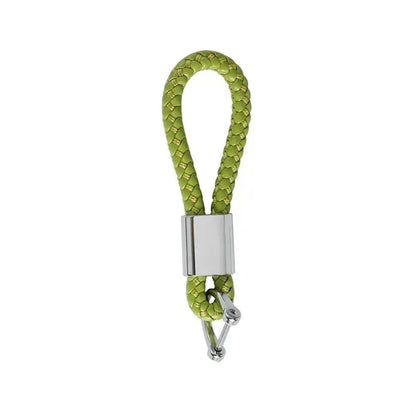 Leather Rope Weaving Keychain For Car