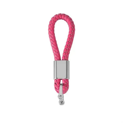 Leather Rope Weaving Keychain For Car