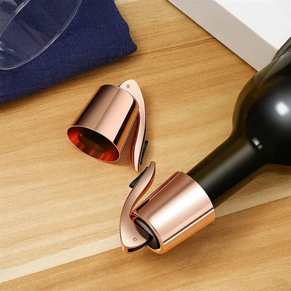 Stainless Steel Wine Bottle Stopper with Silicone Seal