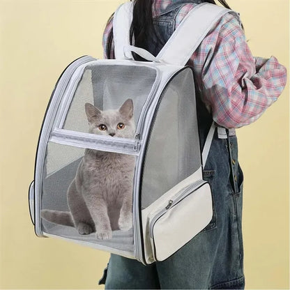 Double Shoulder Breathable Cat Travel Backpack