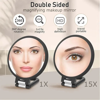 15X Double Sided Magnifying Handheld Mirror