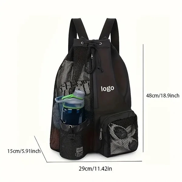 Mesh Beach Backpack Swimming  Waterproof Drawstring Bag