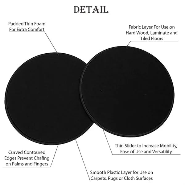 Exercise Core Sliders: Dual-Sided Gliding Discs for Workout