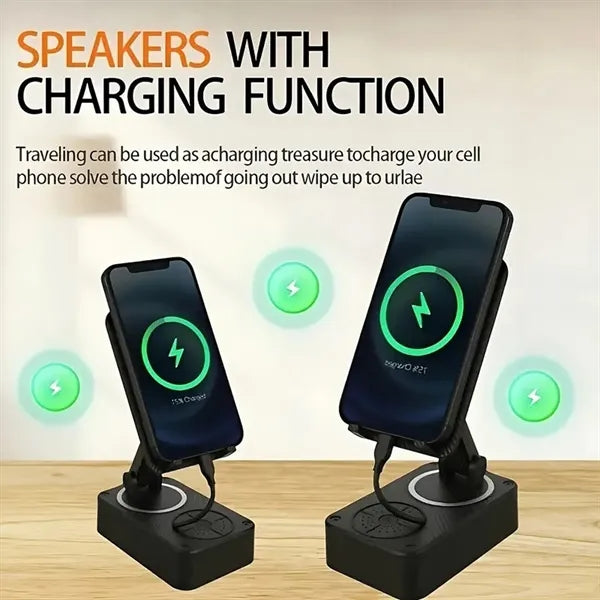 5 in 1 Phone Holder Wireless Bluetooth Speaker with Ambient
