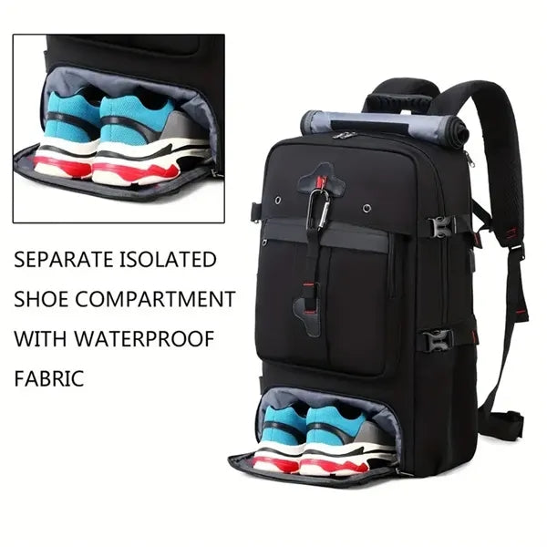 Travel Backpack for Men and Women with Shoe Compartment