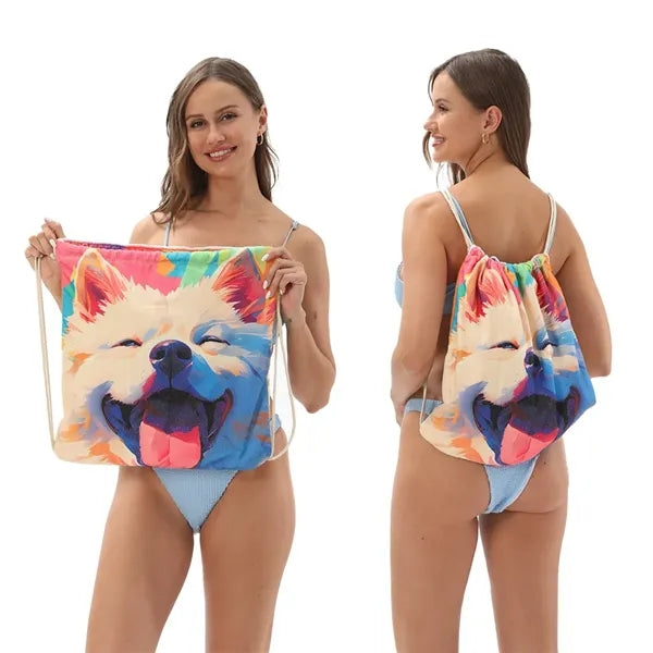 27.5" x 55" Microfiber Towel & Drawstring Bag