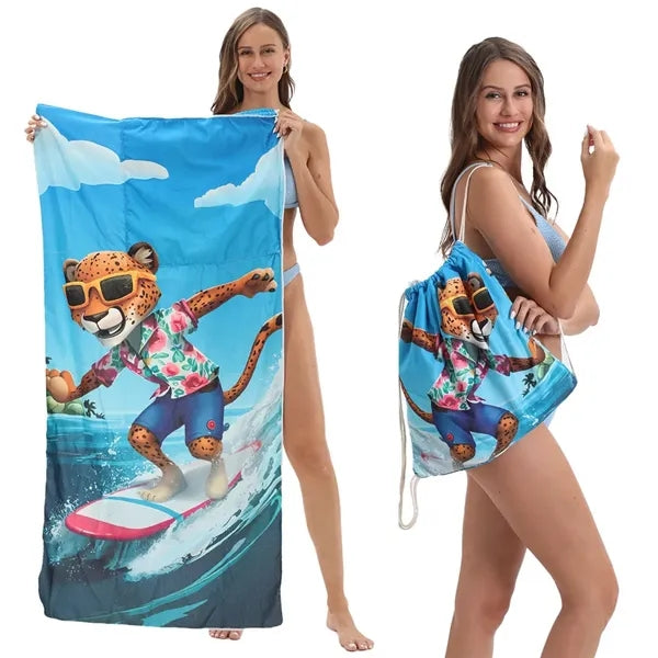 27.5" x 55" Microfiber Towel & Drawstring Bag