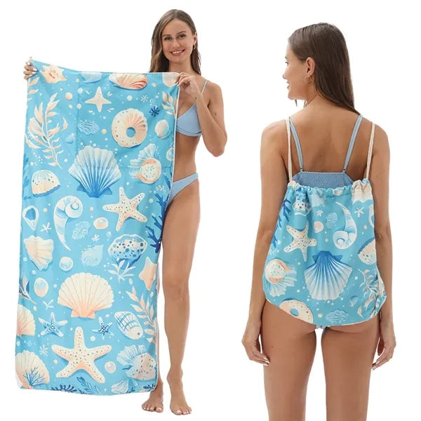 27.5" x 55" Microfiber Towel & Drawstring Bag