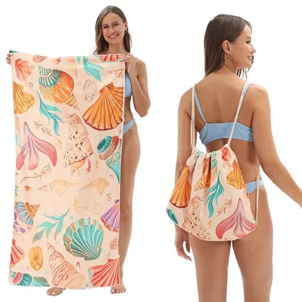 27.5" x 55" Microfiber Towel & Drawstring Bag