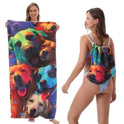 27.5" x 55" Microfiber Towel & Drawstring Bag