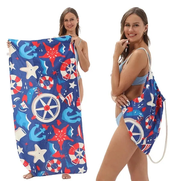 27.5" x 55" Microfiber Towel & Drawstring Bag