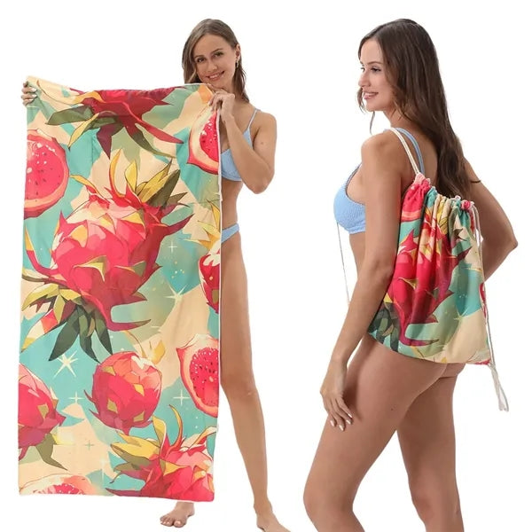 27.5" x 55" Microfiber Towel & Drawstring Bag
