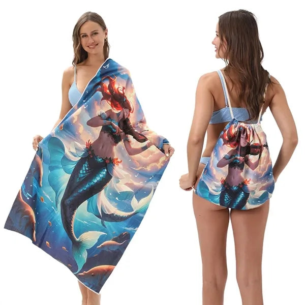 27.5" x 55" Microfiber Towel & Drawstring Bag