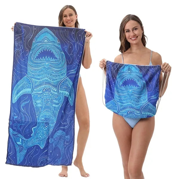 27.5" x 55" Microfiber Towel & Drawstring Bag