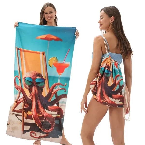 27.5" x 55" Microfiber Towel & Drawstring Bag