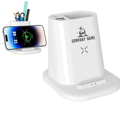 Wireless Charging Station With Pen Holder