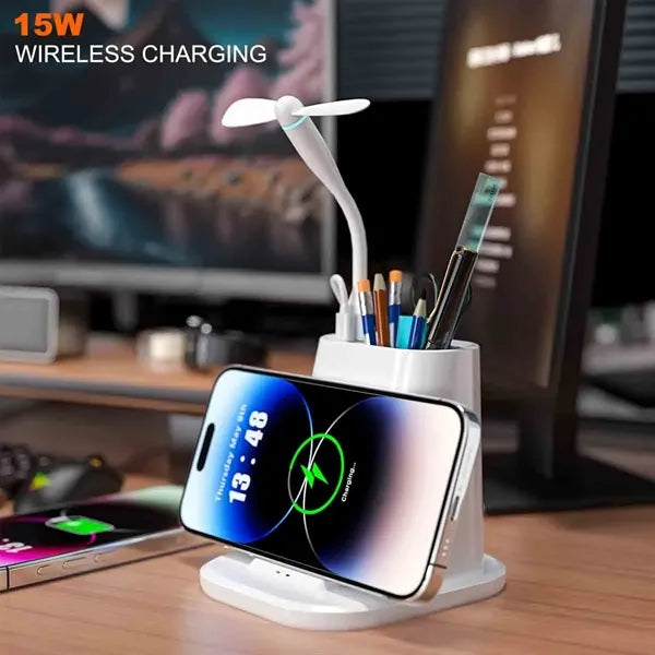 Wireless Charging Station With Pen Holder