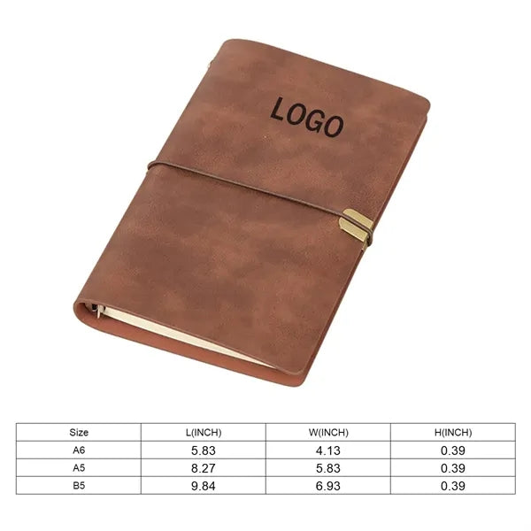 Vintage Lace Up A6 A5 B5 Soft Leather Live Leaf Notebook