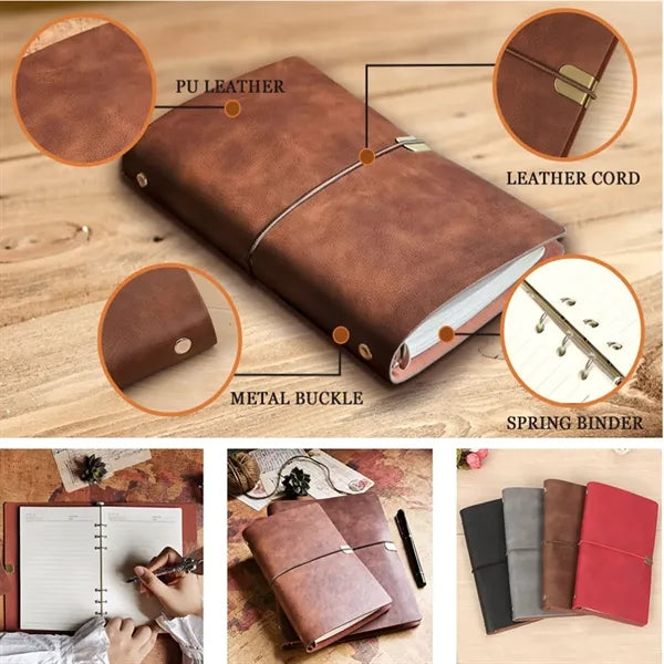 Vintage Lace Up A6 A5 B5 Soft Leather Live Leaf Notebook