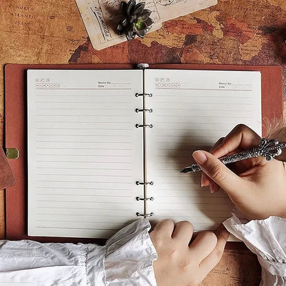 Vintage Lace Up A6 A5 B5 Soft Leather Live Leaf Notebook