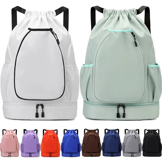 Large Capacity Sports Drawstring Bag Tennis Backpack