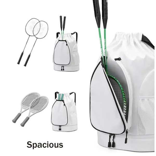 Large Capacity Sports Drawstring Bag Tennis Backpack