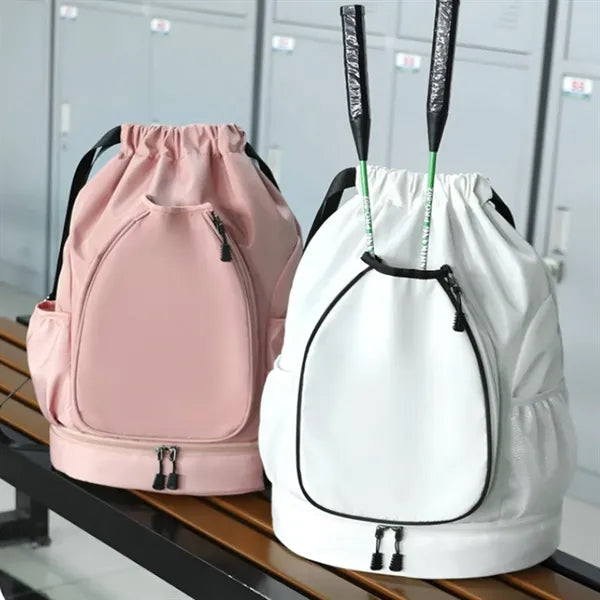 Large Capacity Sports Drawstring Bag Tennis Backpack