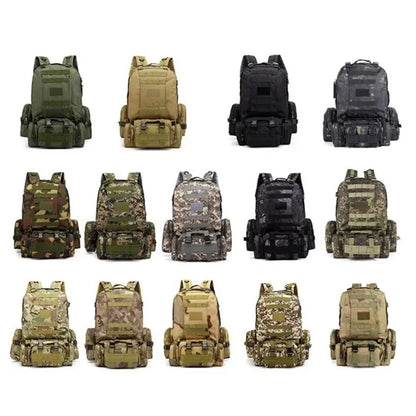 55L Tactical Military Backpack with Detachable Pouches