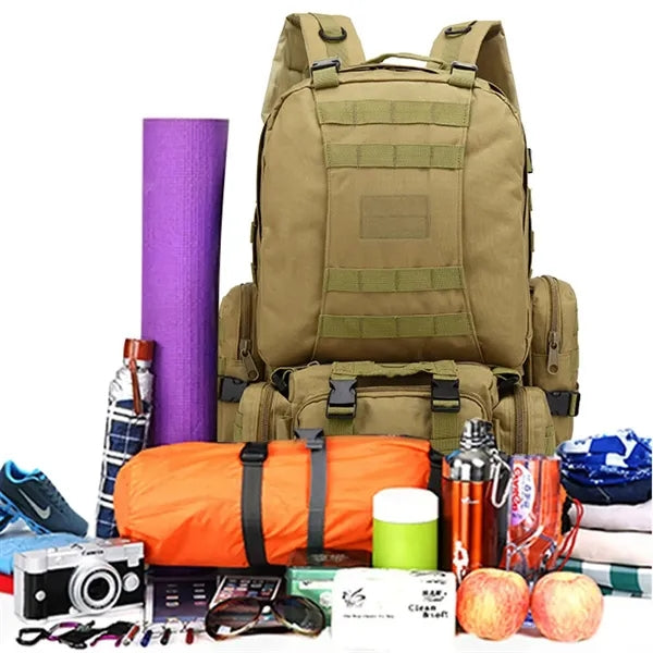 55L Tactical Military Backpack with Detachable Pouches