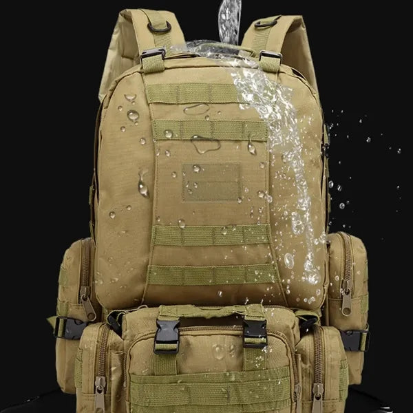 55L Tactical Military Backpack with Detachable Pouches