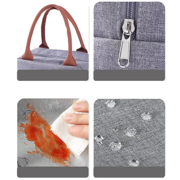 8L Insulated Lunch Tote Bag with Handle Pouch