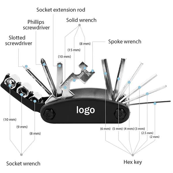 16 in 1 Bike Multitool Fold Bicycle Tool Kit