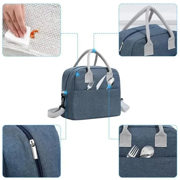 9L Insulated Lunch Bag with Handle and Shoulder Strap