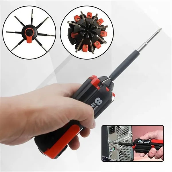 8 in 1 Screwdriver with Flashlight