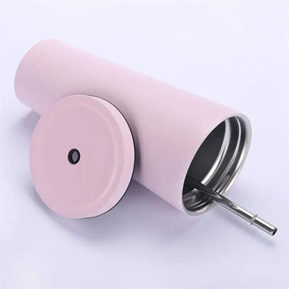 32Oz. Matte Stainless Steel Tumbler with Lid and Straw