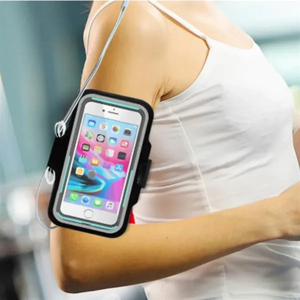 Adjustable Sports Armband Phone Holder W/ Touchscreen Window