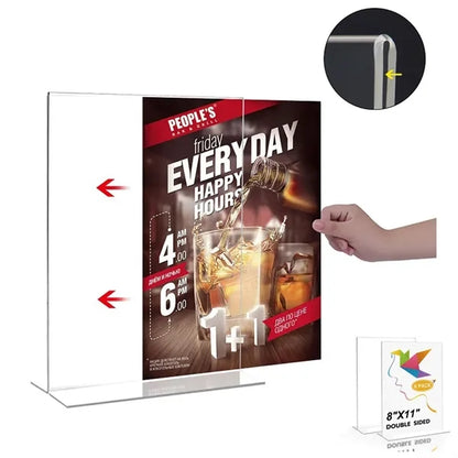 Clear Acrylic T shaped Dual Sided Straight Display Stand
